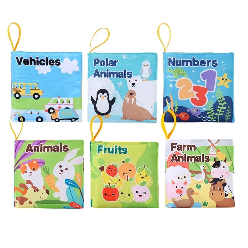 Libro in stoffa morbida per neonati 0-12 mesi Libro 3D Animale Montessori Giocattolo sensoriale educativo precoce per regalo per bambini