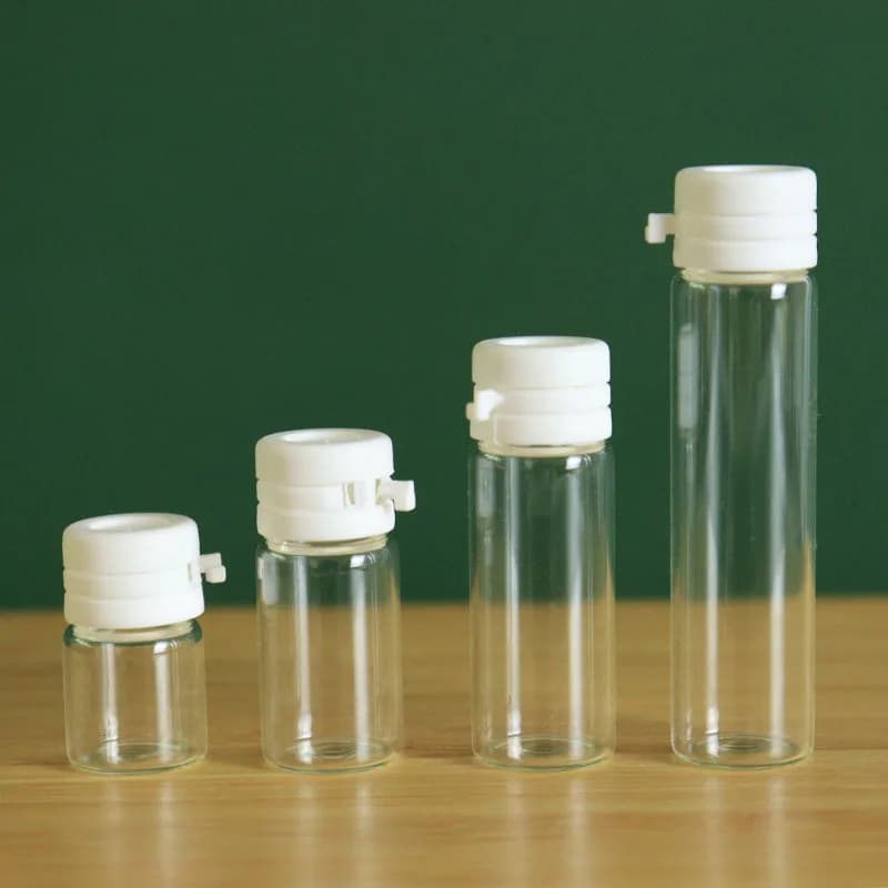 100 pz 1/2/3/5 ml Bottiglie di Olio Essenziale Vuoto di Vetro Trasparente Vaso Cosmetico Contenitore Tappo Bianco Fiale di Profumo Essenza Bottiglia di Campione