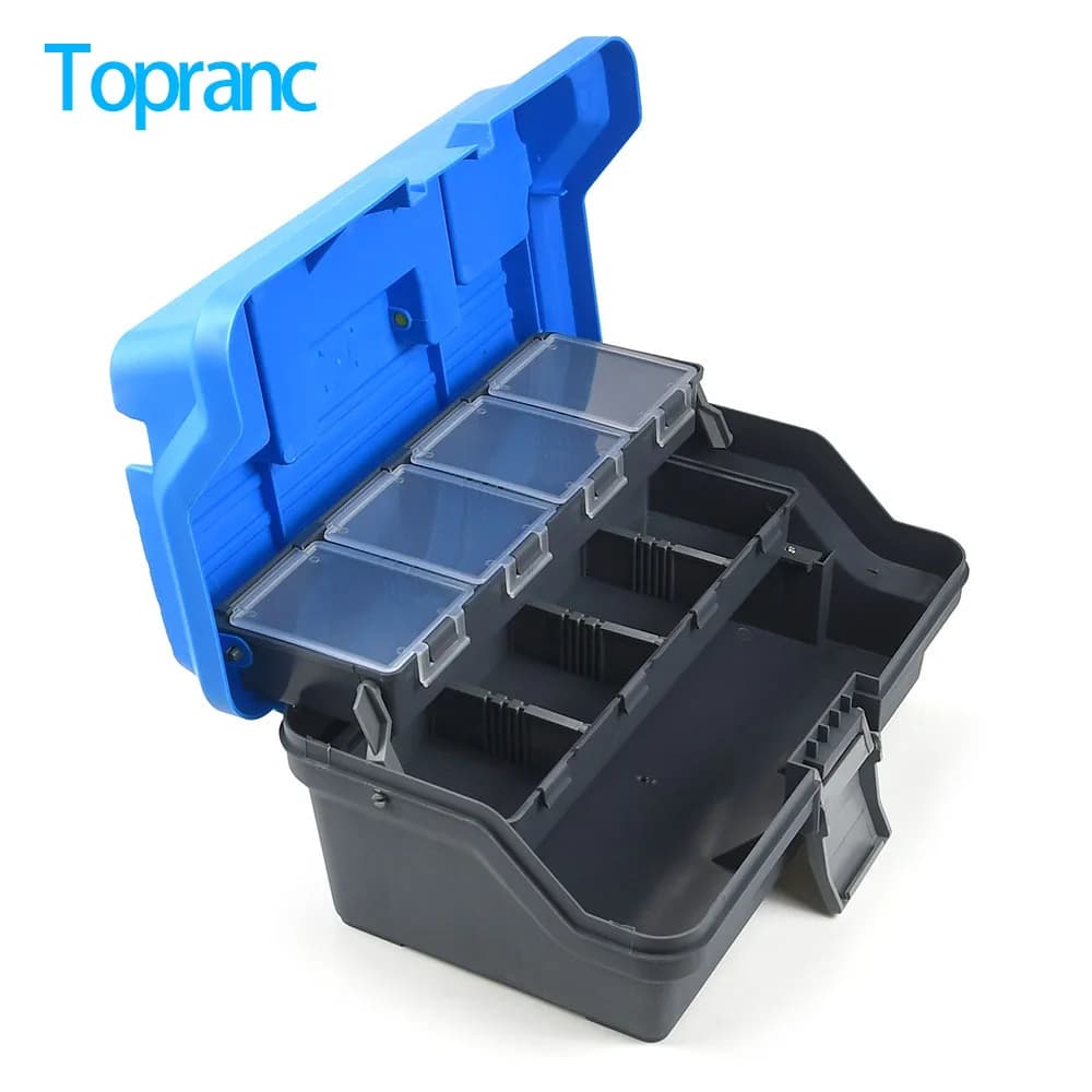 MNFT 1Pcs 3-Layer Handheld Waterproof Fishing Tackle Box Plastic Hardware Tool Organizer for Lures Hooks Line Small Parts