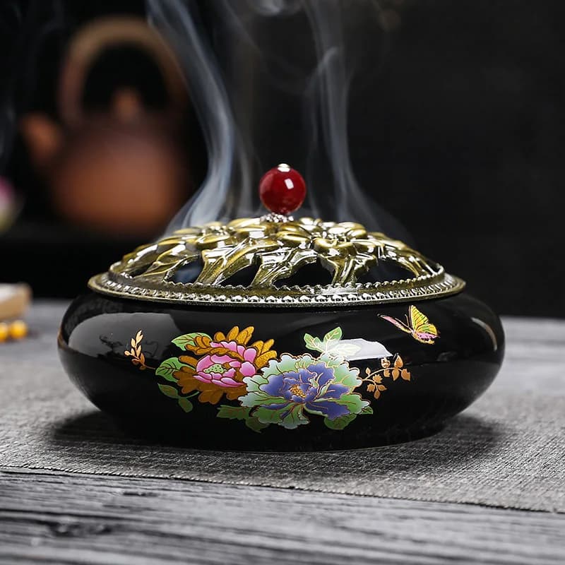 Large Color Glaze for Home Indoor Mosquito Incense Burner Creative Ceramic Ornament Coil I