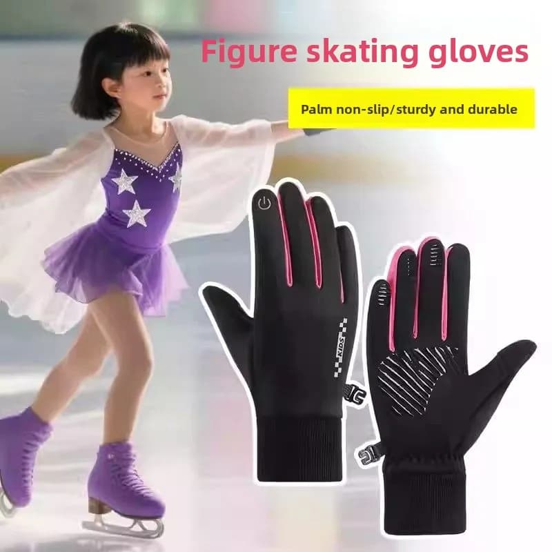 Guanti da Sci Rinforzati per Esterni, Antiscivolo e Resistenti all'Usura, Guanti da Pattinaggio Artistico per Bambini, per Combattimenti sulla Neve e Sport sul Ghiaccio