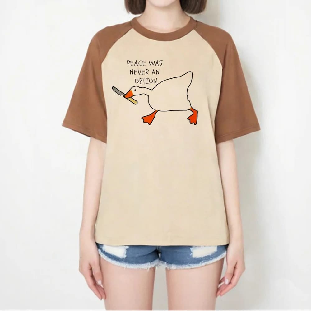 Peace Was Never An Option t shirt female hip hop Pastel streetwear anime t-shirt Retro Colorful Pop Culture Trendy Breathable