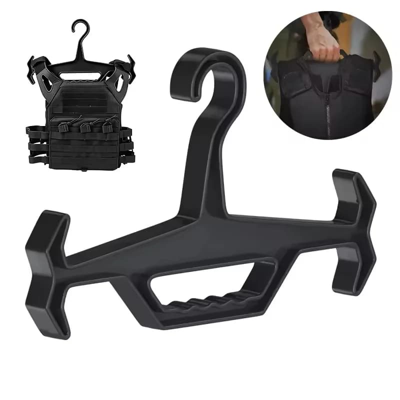Heavy-Duty Tactical Gear Display Rack - Coat Hanger Durable Plastic Tactical Style Vest and Wetsuit Hanger with Multiple Hooks