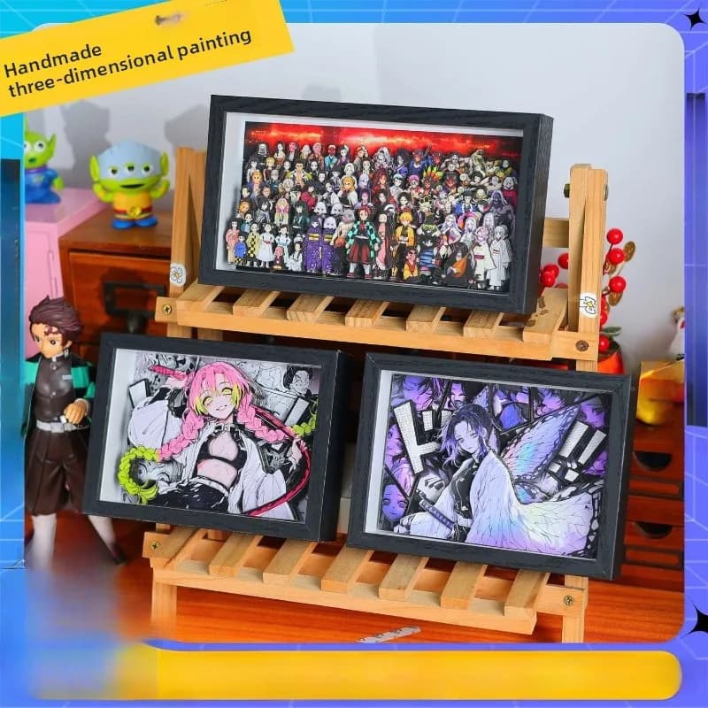Demon Slayer anime merce cartone animato carino famiglia set ragazzi e ragazze ornamenti da scrivania figure immagini 3D poster regali all'ingrosso