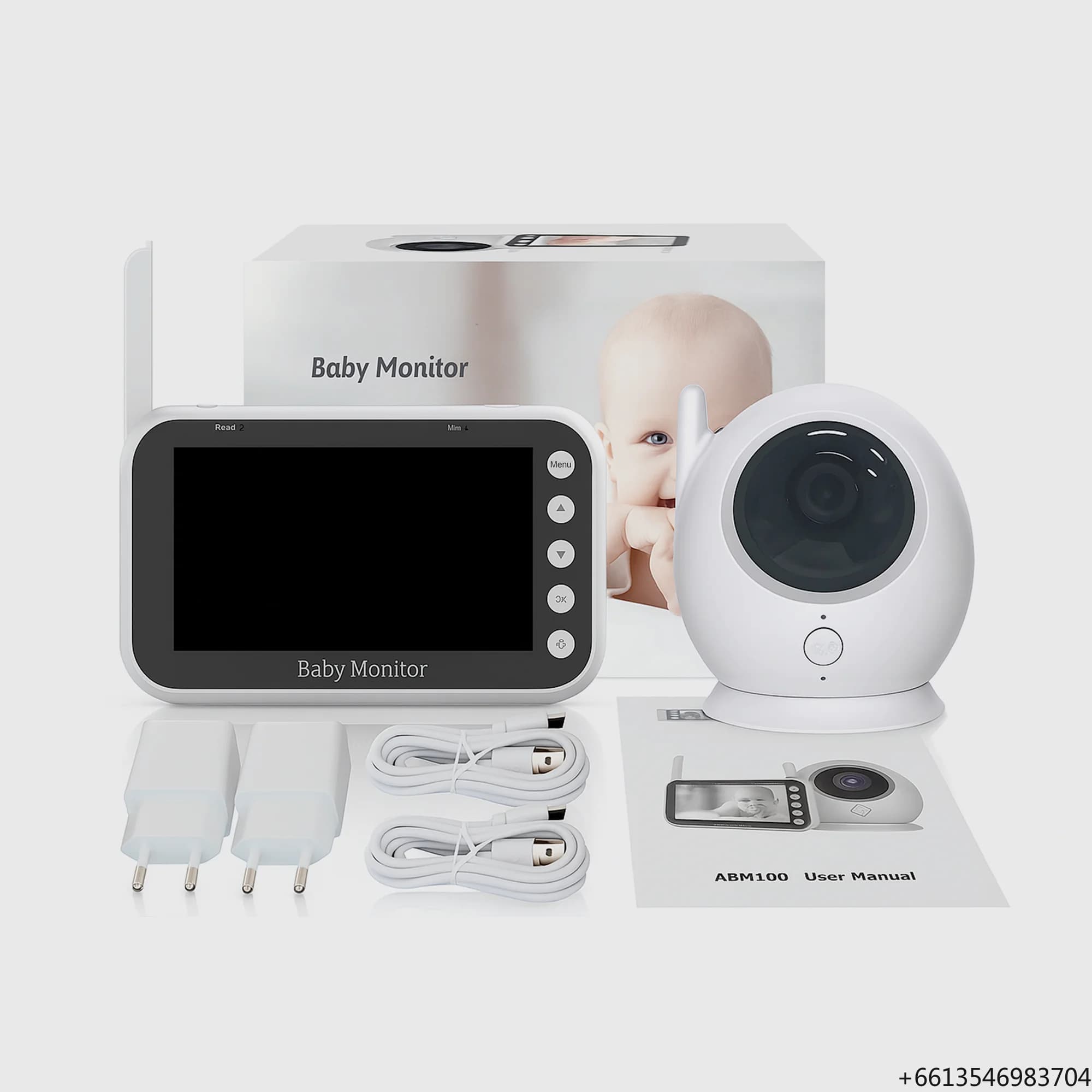 Monitor Video Digitale Wireless 2.4G per Bambini, con Visione Notturna a Infrarossi, Schermo da 4.3 Pollici e Audio Bidirezionale