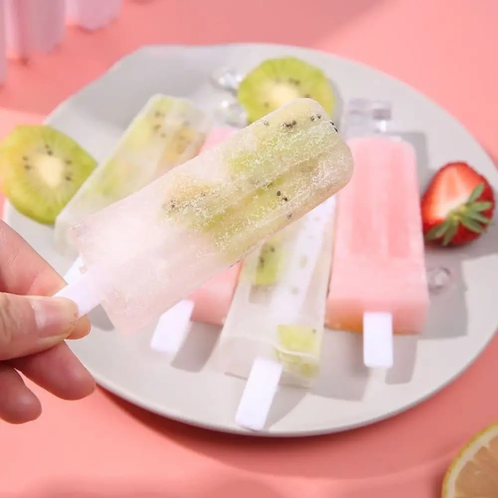 Stampi per gelato estivi a 4 collegamenti fai da te con coperchio Strumenti per gelato Gadget per la casa Macchina per il ghiaccio riutilizzabile