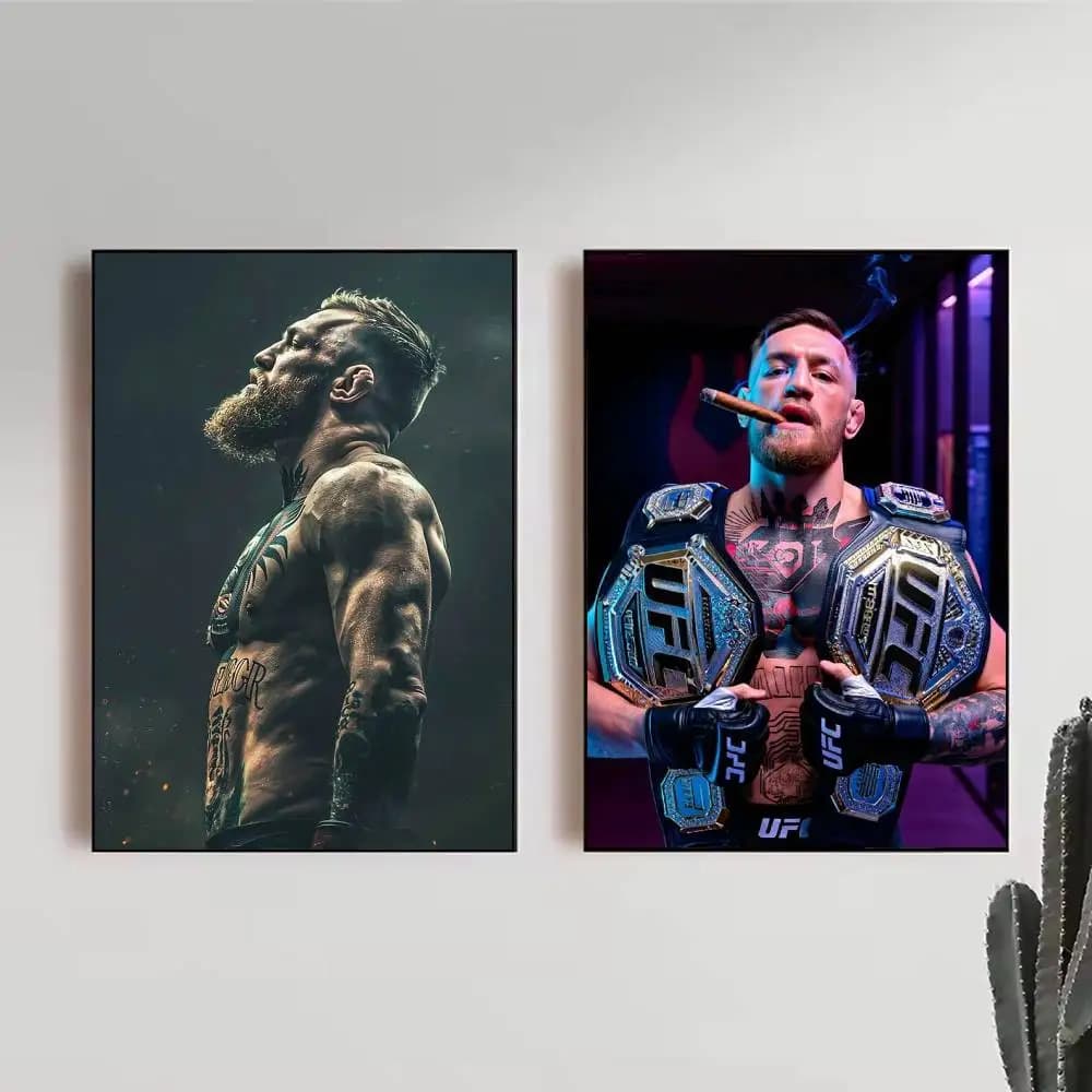 Conor McGregor Inspirational MMA Fighter Tattoo Poster Sticker Print Waterproof Wall Art For Living Room Bedroom Home Decor
