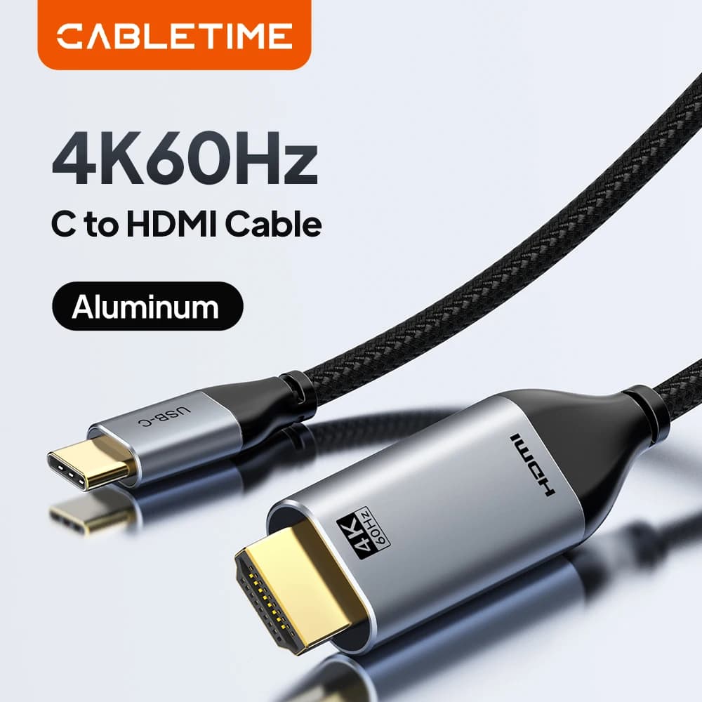 CABLETIME Cavo da USB C a HDMI 4K Tipo C a HDMI 2.0 Thunderbolt da 3/4 a 4K60Hz per MacBook Pro iMac iPad Pro per Samsung Galaxy