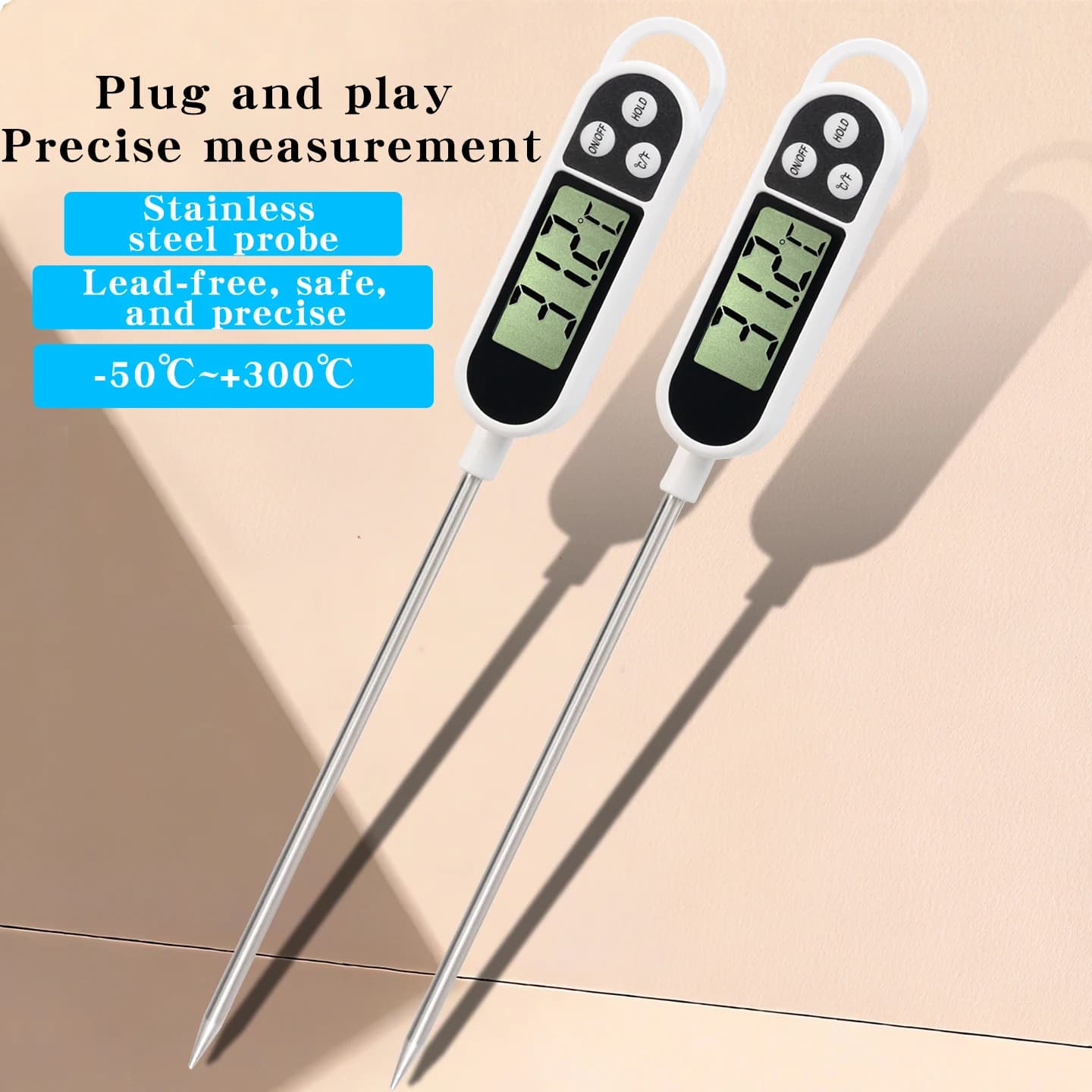 Digital thermometer for high-precision foods – To bake in the oven, cook and food for children, measure water, oil, milk and main temperatures