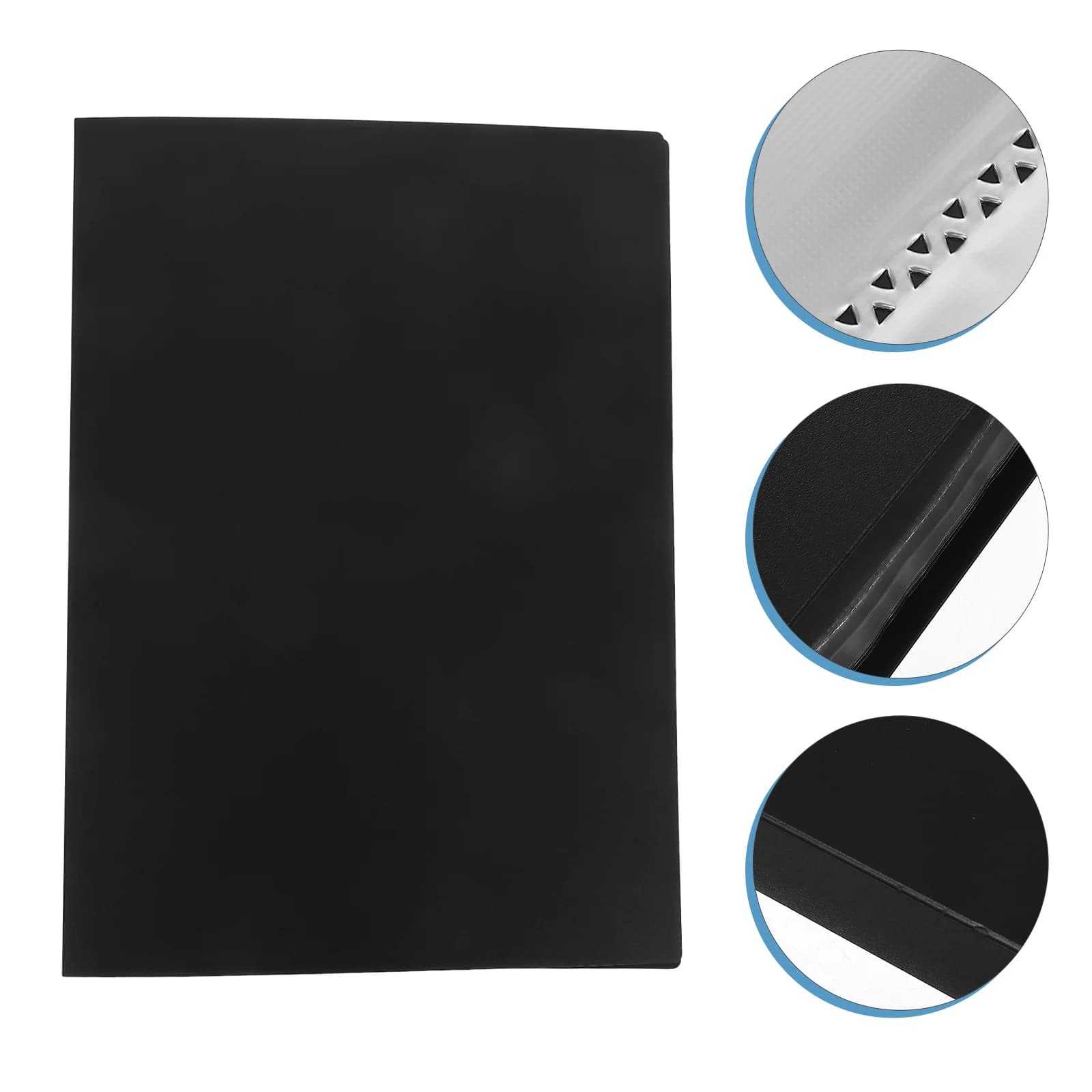 Raccoglitore per presentazioni nero con 20 tasche, organizer per documenti e spartiti, cartella per archiviazione, libro per spartiti