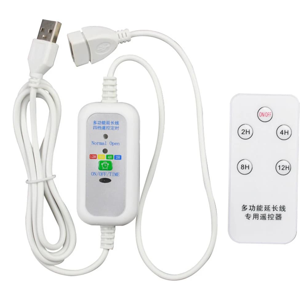 Telecomando per cavo di alimentazione USB con funzione di temporizzazione e regolazione a 3 velocità per ventole USB e luci a LED