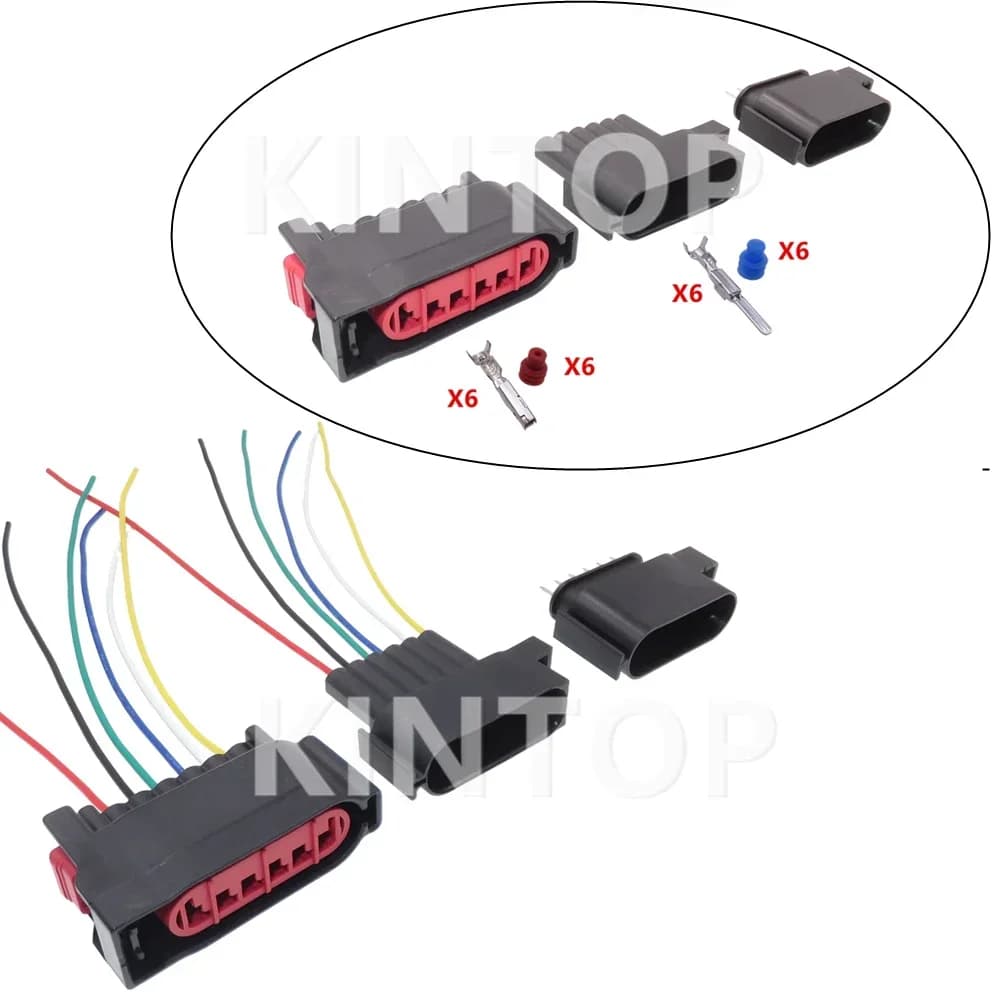 Set di 1 Connettore EPC a 6 Pin per Pedale Acceleratore Auto 4M51-9F836-BK 4M5T-14A464, Presa per Cablaggio Automobilistico