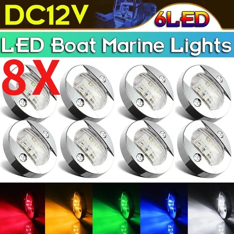 Luci marine per barche Luce di navigazione Lampada di posizione impermeabile per camion RV Yacht poppa ancora poppa DC 12V/24V 6LED luce poppa