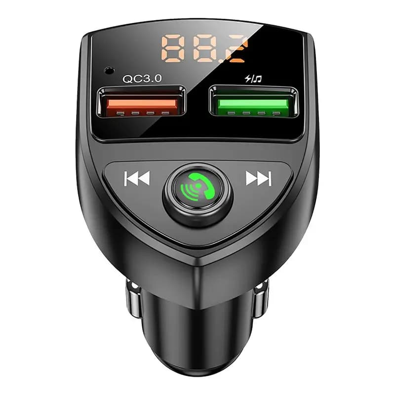 Adattatore Bluetooth Wireless per Auto con Radio FM, Supporto Vivavoce, Lettore MP3 e Scheda TF