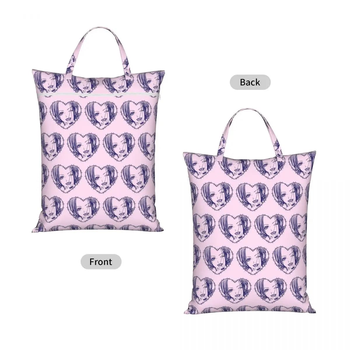Nana Osaki Barbed Wire Heart Spread Travel Laundry Bag Waterproof Reusable Dirty Clothes Pouch Gym Yoga Vacation Washing Basket