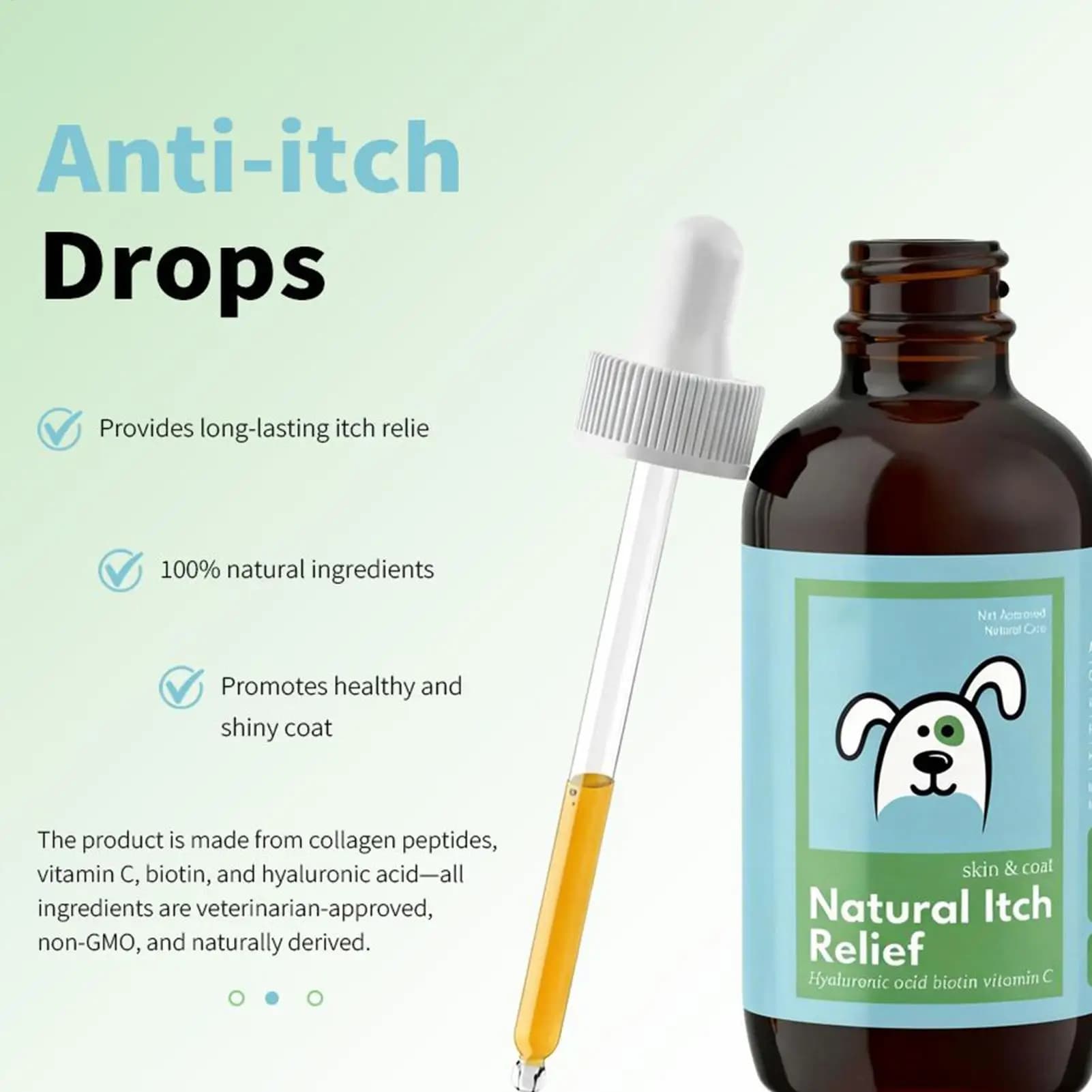 Spray Naturale Lenitivo per Cani da 60ml, Olio Anti-Prurito per Razze Piccole e Grandi, Allevia Pelle Secca, Allergie e Perdita di Pelo, Cura della Salute