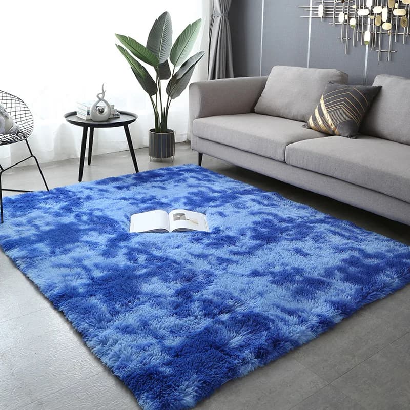 Morbido e lungo peluche Camera da letto Tappeto Soggiorno Soffice sfumato Tappeti Tie Tintura Tappeti per pavimenti Finestra a bovindo Decorazioni per la casa Tappeti