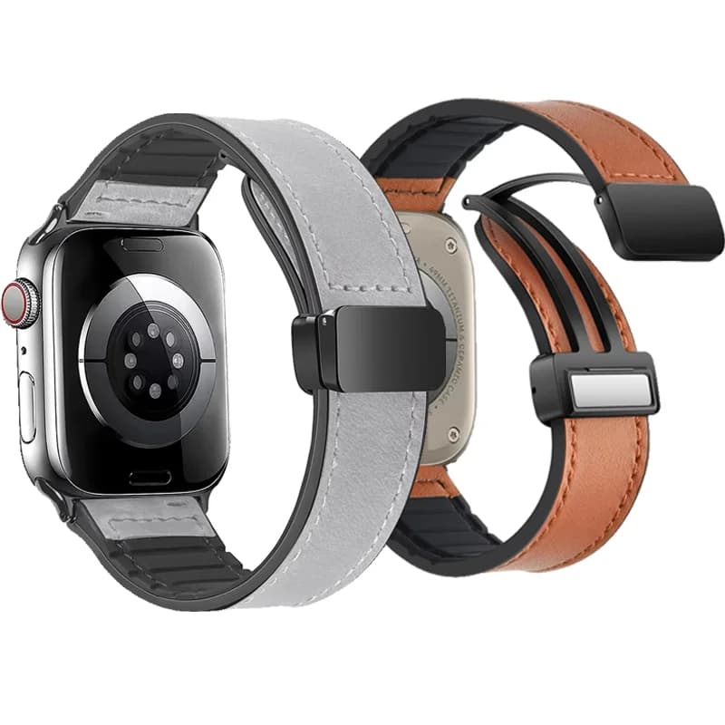 Leather Strap for Apple watch bands Ultra 49mm 44mm 45mm 46mm 42mm 41mm 40mm bracelet correa iWatch series 11 10 9 8 7 6 SE 3 2
