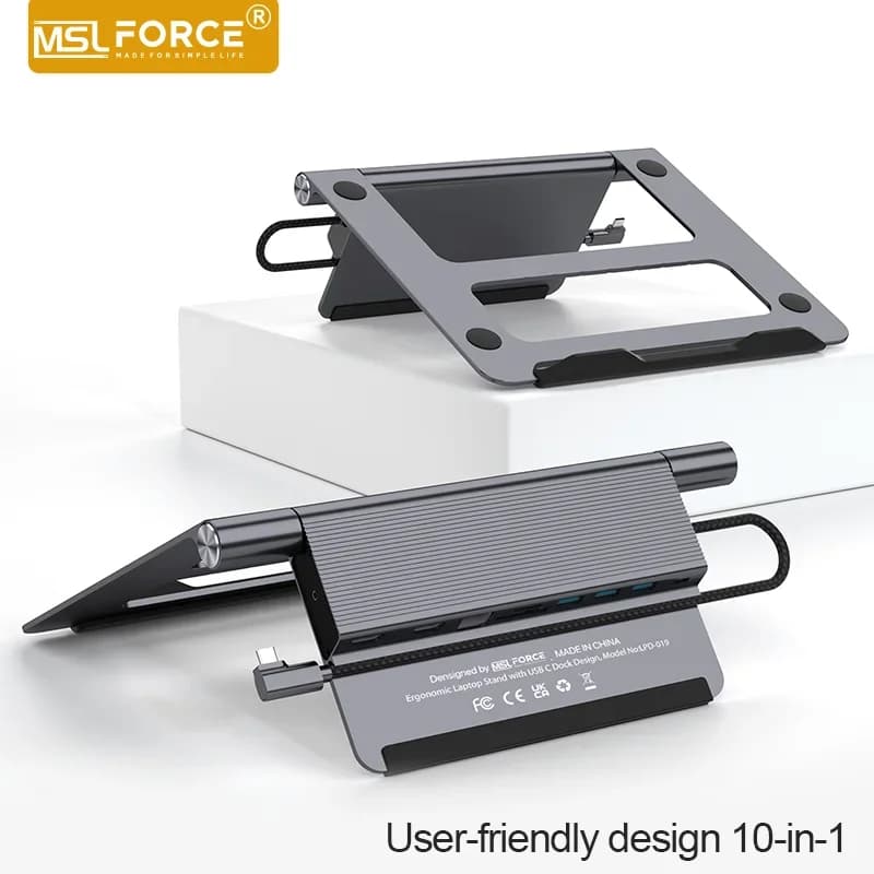 USB-C Docking Station supporto per notebook in alluminio doppio monitor HDMI supporto per Laptop pieghevole per supporto per Tablet MacBook staffa per pc