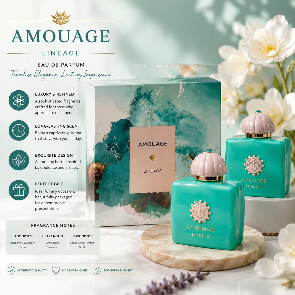 Turquoise Pink Dome Perfume Set 2PCS - Long Lasting Floral Woody Fragrance Women - Luxury EDP Gift Box - Elegant Arabic Style Niche Scent Collection