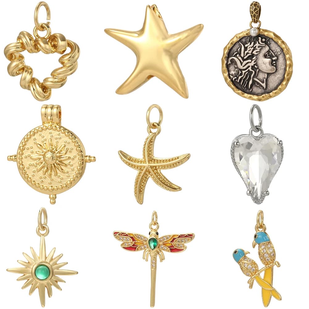 Cute Heart or Jewelry Making Supplies Gold Color Animals Dijes Diy Earrings Bracelet Necklace Accessories Excellent Quality