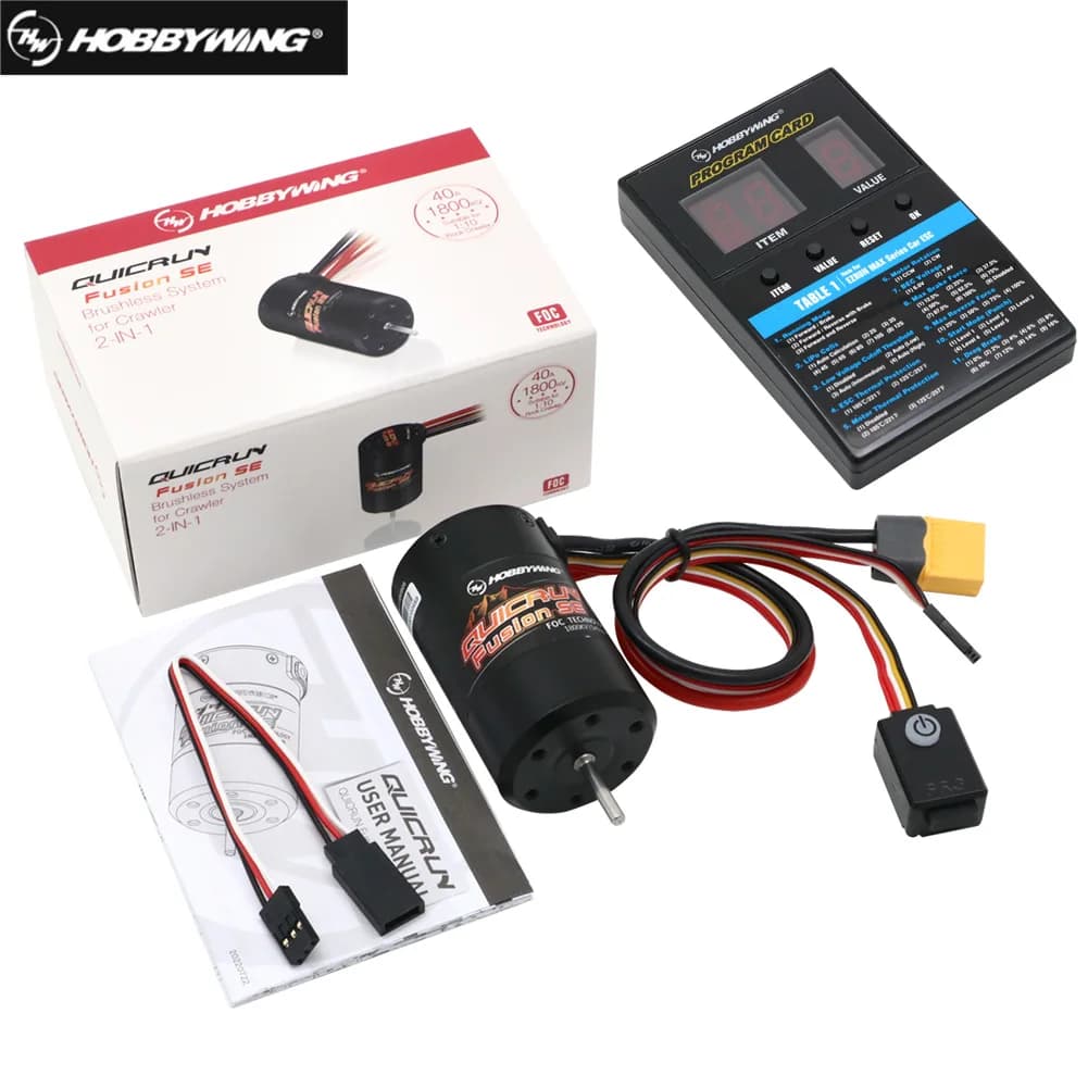Hobbywing QuicRun Fusion SE 1200KV/1800KV Brushless Sensored Motor Built 40A ESC 2 in 1 Waterproof For 1/10 1/8 RC Car Part