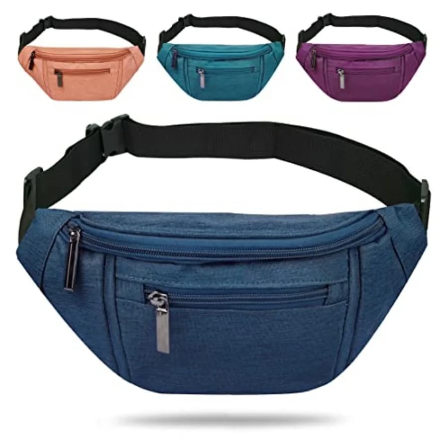 Fanny Pack for Men Women, Crossbody Waist Bag Pack, Belt Bag for Travel Walking Running Hiking Cycling, Easy Carry Any Phone, W