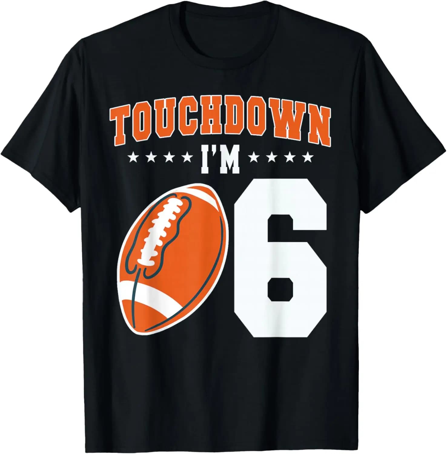 Football 6Th Birthday Touchdown Player Team Sports Party T-Shirt Summer Short-Sleeved Breathable Sweat-Wicking Versatile Trendy