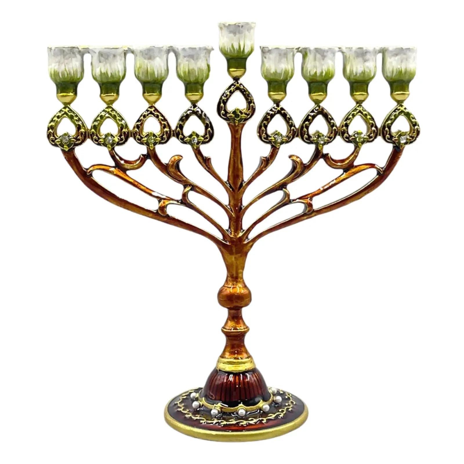 Hanukkah Menorah Romantic Candle Stand Table Centerpiece Metal Candle Holder Heart Shape Luxury for Anniversary Party Decoration