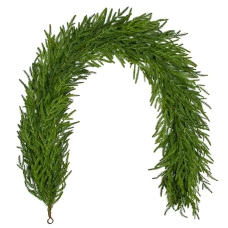 6FT Norfolk Pine Garland Real Touch Winter Pine Garland Faux Christmas Garlands Artificial Greenery Plant for Table Fireplace M