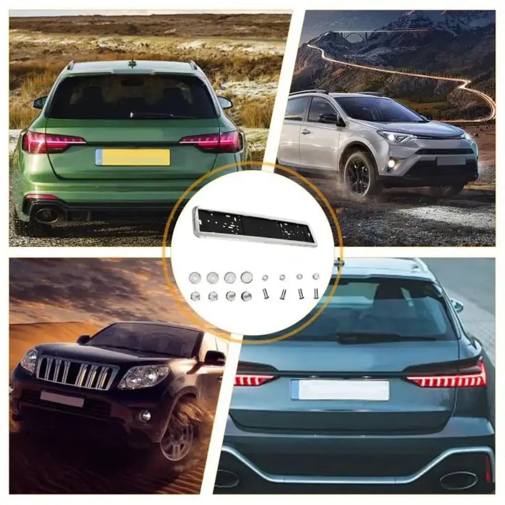 Stylish Russian Plate Frame Cover Stainless Steel Waterproof Car License Number Plate Holder Light Weight Easy Installation