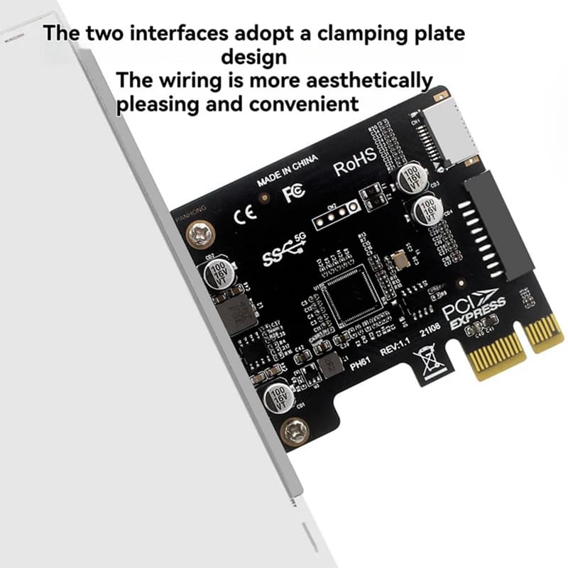 PCIE hub splitter expansion card to USB 3.0 Splitter hub extension card from 19 pin PCI-E to USB 3.0 for laptop PC- ABVP