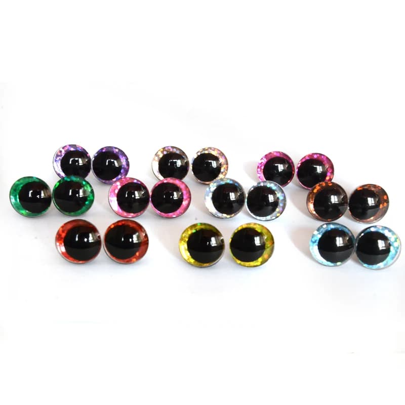 Crosse eyesd Cartoon eyes 3D Glitter Eyes Safety Puppet Toy Plush Toy Color Doll Eyes For Amigurumi Crochet Stuffed Animal