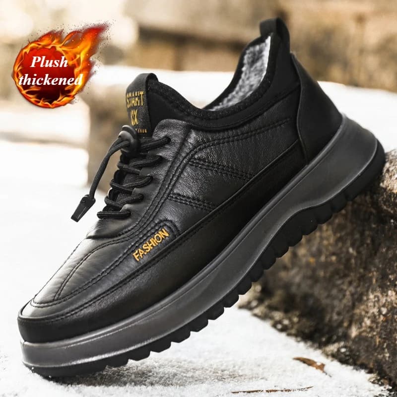 Scarpe di cotone Stivali da neve da uomo caldi Scarpe da ginnastica da uomo di moda Scarpe da uomo casual in peluche invernale 2025 Nuovo colore puro Zapatos Para Hombres