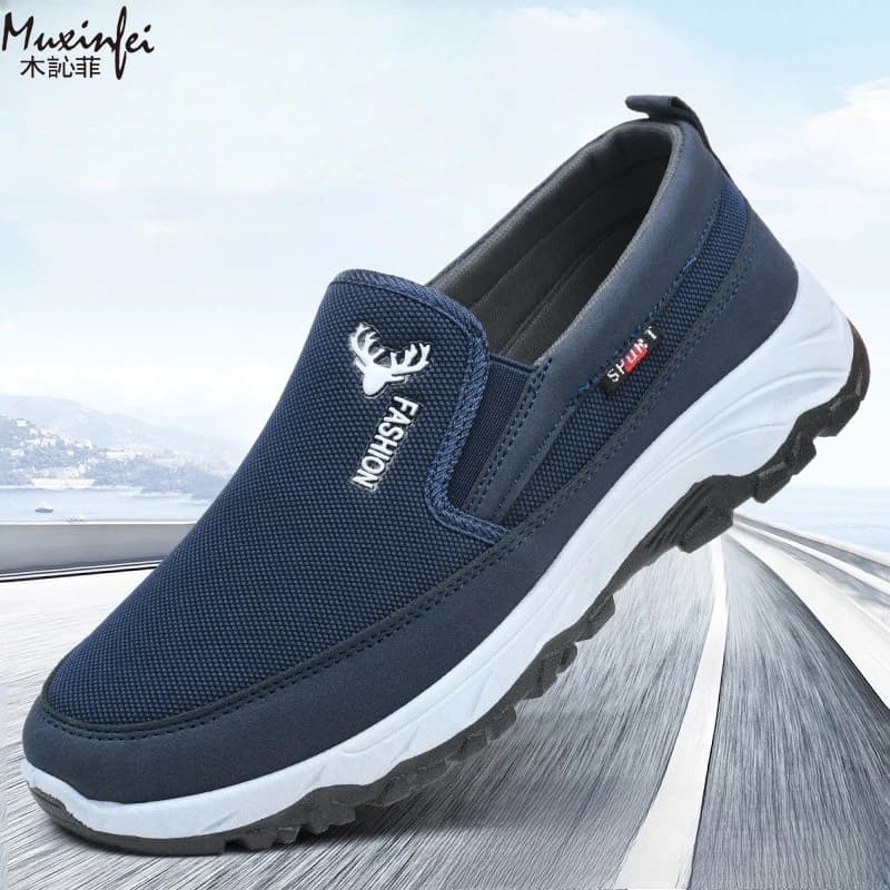 Spring and Autumn Cloth Shoes Men's Outdoor Leisure Sports Shoes Soft Bottom Thick Bottom Wear Resistant and Anti Slip Shoes