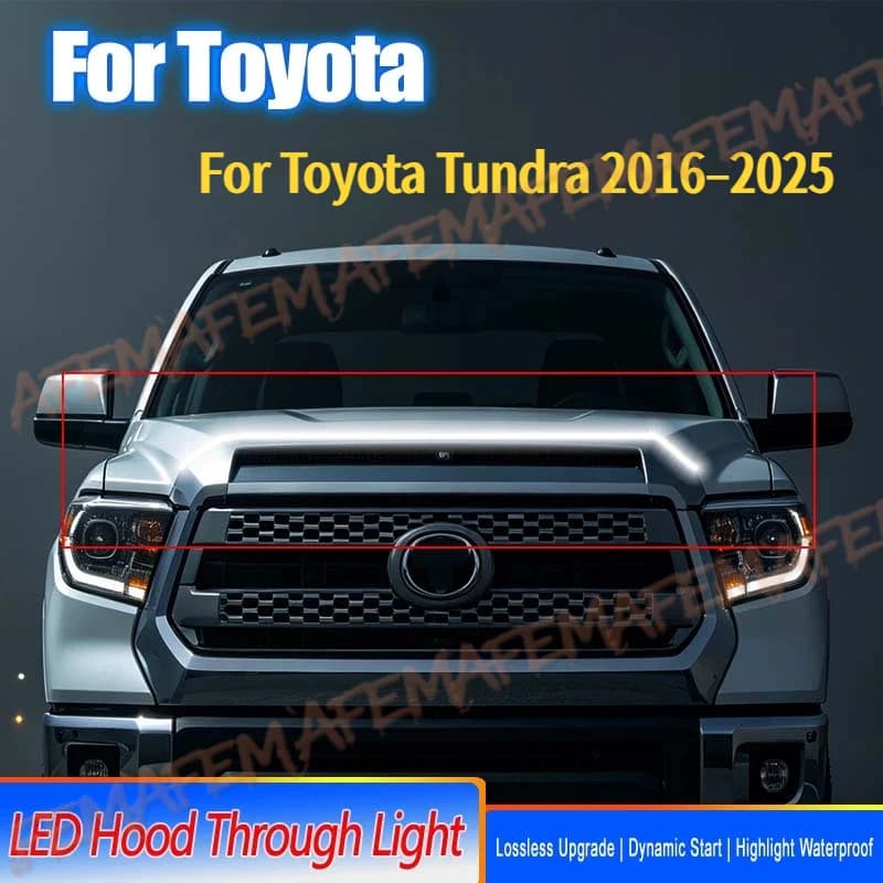 For Toyota Tundra 2016-2025 Car Hood Light Strip Auto 12V LED DRL Daytime Running light Flexible DecorativeAmbient Lamp