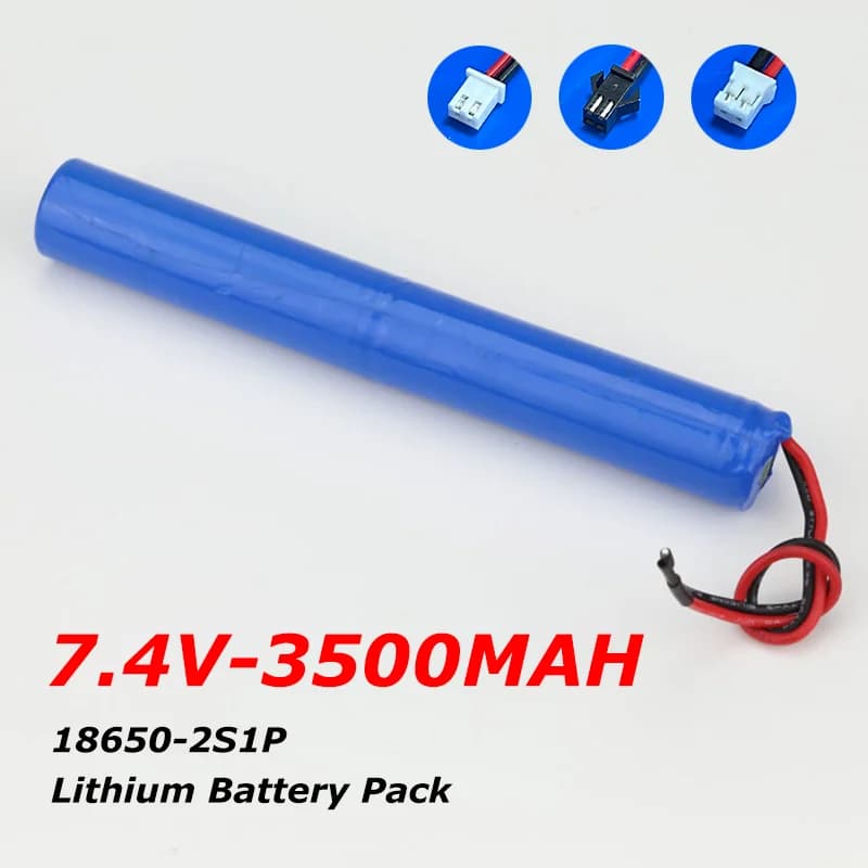 3500mAh 7.4V lithium battery pack 2S1P 18650 rechargeable battery for flashlight electric curtain curler cylindrical battery