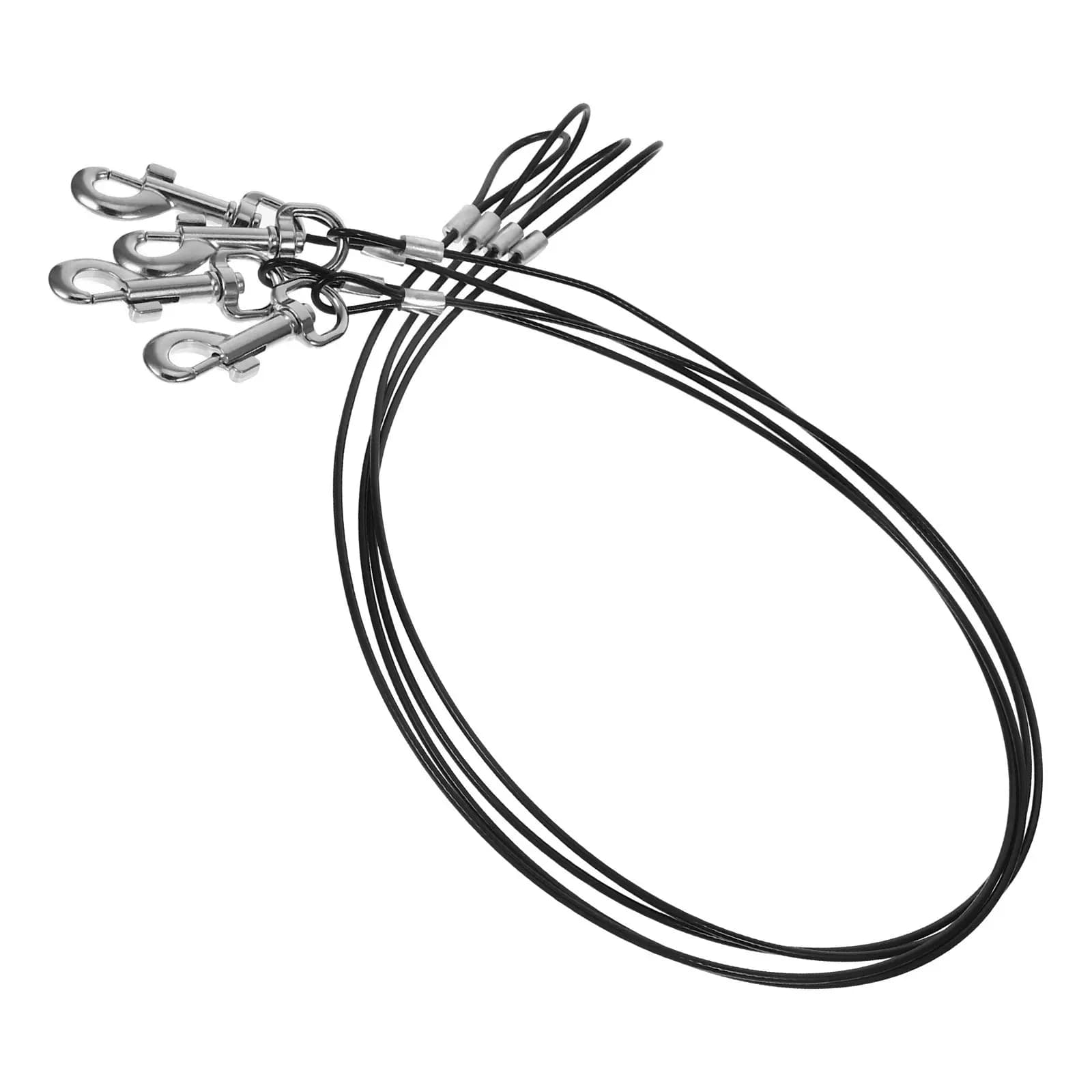 4Pcs Heavy Duty Steel Wire Dog Leash Chew Resistant Coated Metal Traction Rope for Large Dogs Training Walking Running Outdoor
