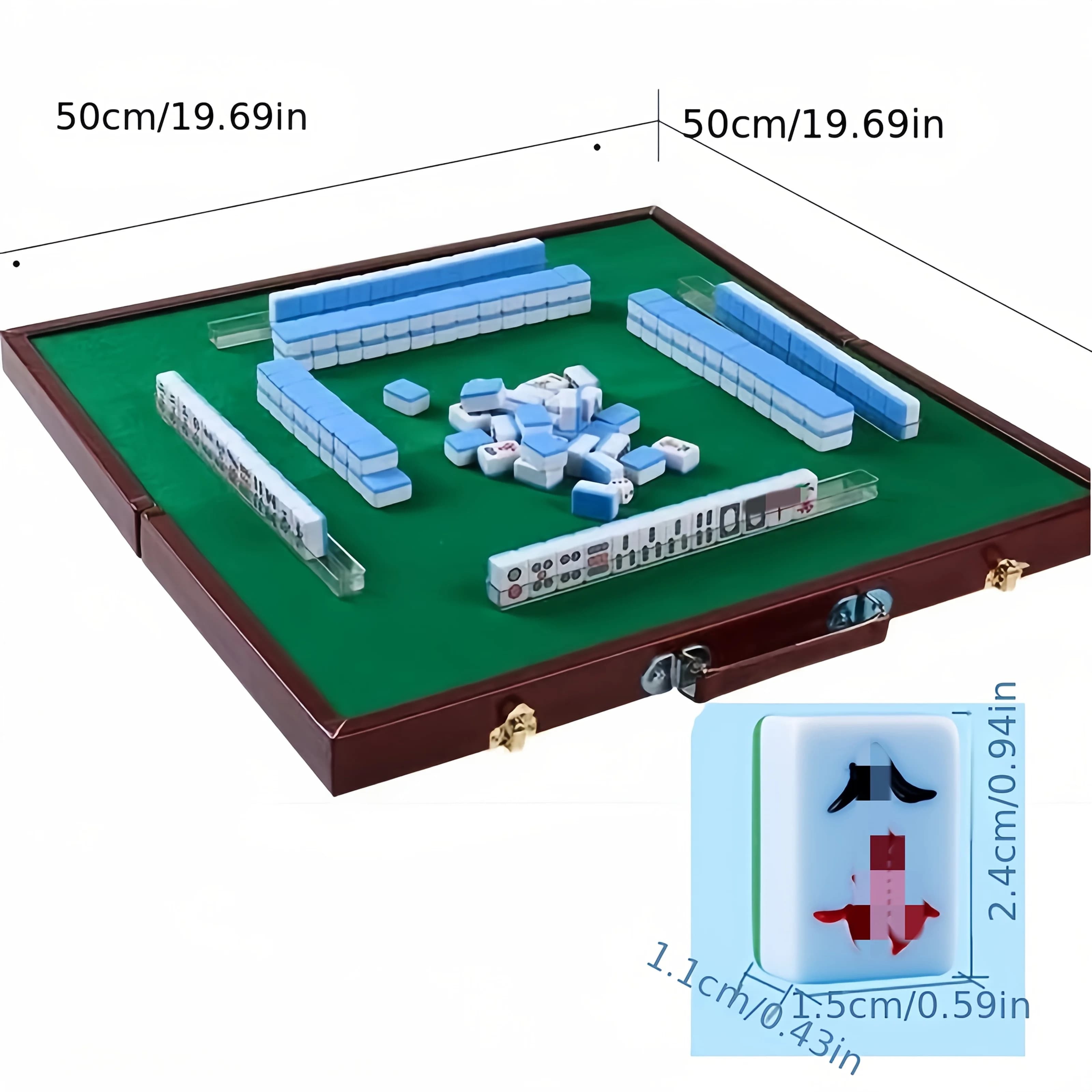 Set da tavolo Mahjong mini mahjong portatile da viaggio dormitorio casa carino gioco all'aperto carta mahjong + tavolo portaoggetti + righello