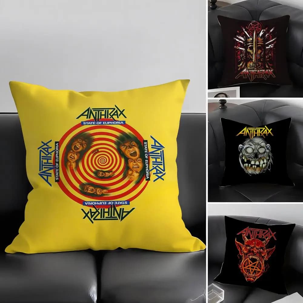 A-ANTHRAX Band Fodera per cuscino in tessuto ultra morbido e delicato sulla pelle, comfort simile a nuvole e cerniera nascosta