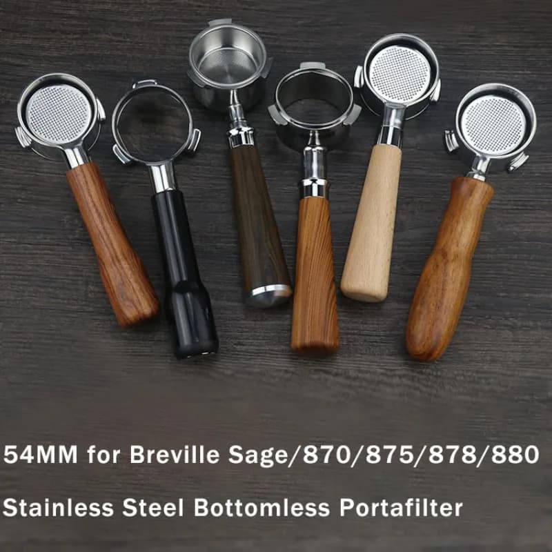54MM 3ears Bottomless Portafilter Suitable for Breville Sage/870/875/878/880 Stainless Steel Coffee Modified Handle Filter Tool