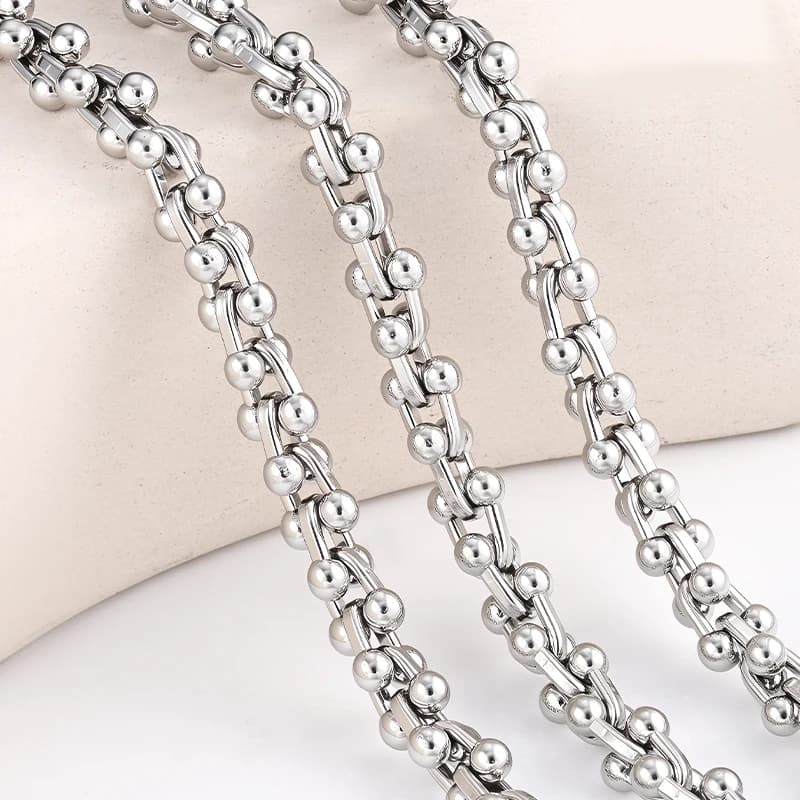 1Meter Stainless Steel 5mm Chunky Knot Chains For Needlework DIY Accessories for Bracelets Necklaces Handmade Jewelry Supplies