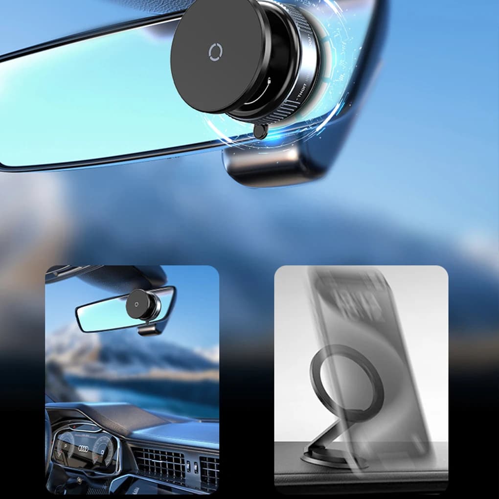 Supporto di navigazione per auto Supporto per telefono per auto portatile Ventosa meccanica a vuoto Staffa di adsorbimento magnetico rotante per cucina