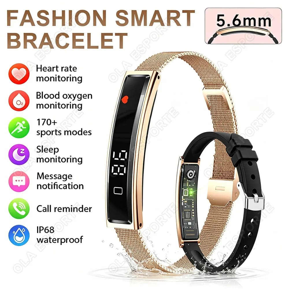 Smartband con Connessione Bluetooth, Fitness Tracker, Monitoraggio Frequenza Cardiaca, Pressione Sanguigna, SpO2, Braccialetto Intelligente per la Salute HW12