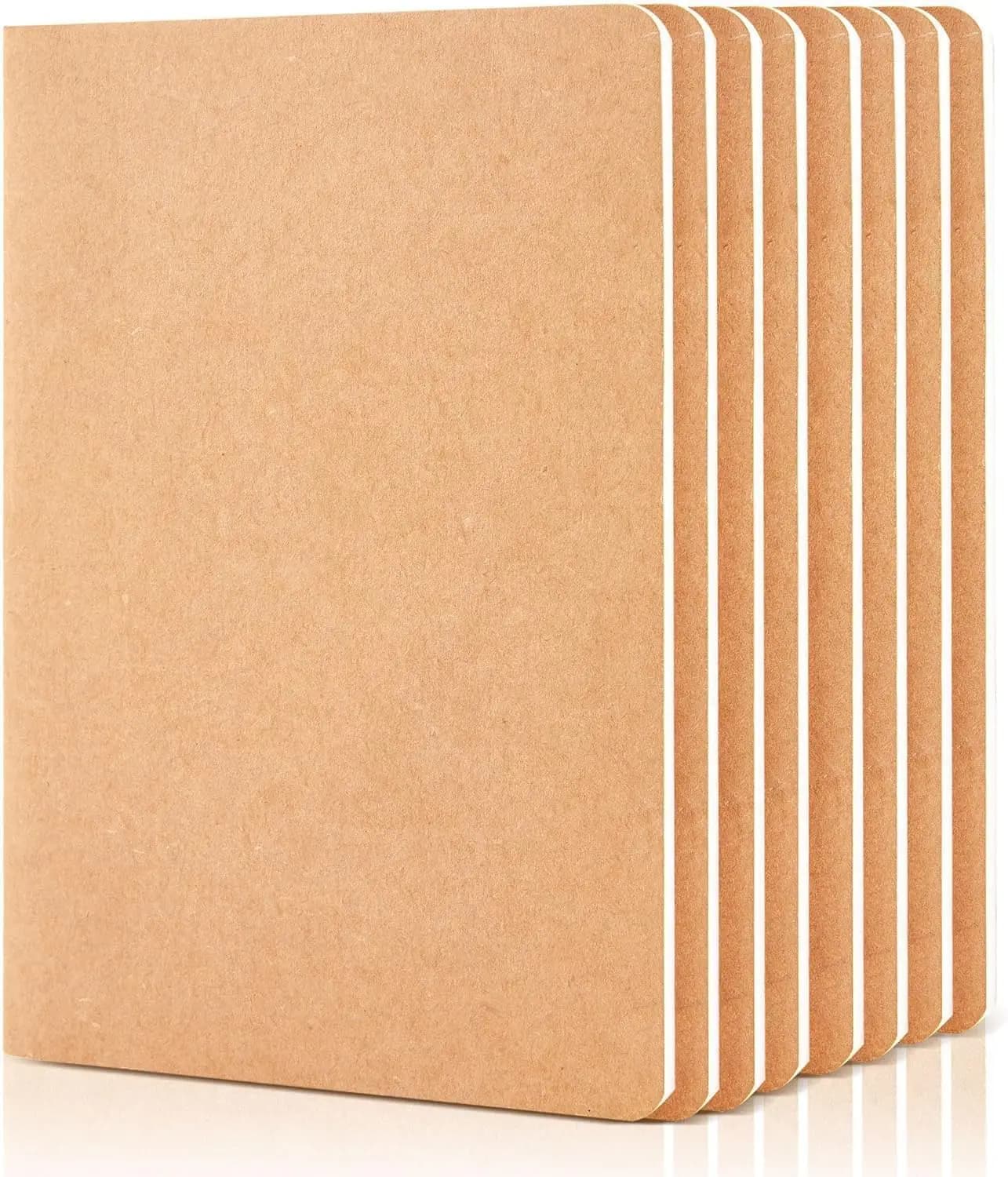 8 Pack Unlined Kraft Paper Notebooks, Blank Journal for Drawing Writing, Small Sketchbook Travel Journal Bulk A5 60 Pages