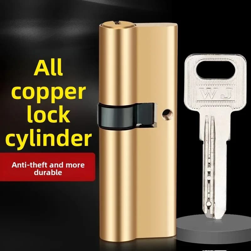 Cilindro Serratura Antifurto in Ottone con Nucleo Esteso 65mm-100mm Regolabile, Chiave AB Bilaterale per Ingresso, Lunghezza Chiave per Maggiore Sicurezza