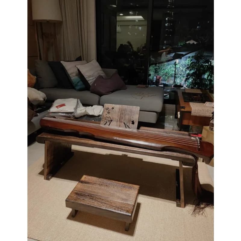 Foldable Guqin Table Set Stool Portable Zen Resonant Desk for Guzheng Classical Calligraphy Furniture Low Leg Table