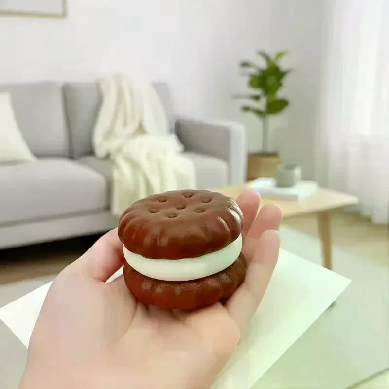 Squishy Sandwich Cookies Squeeze Toy Stress Relief Slow Rising Sensory Fidget For Anxiety ADHD Autism Gifts Kids Adults