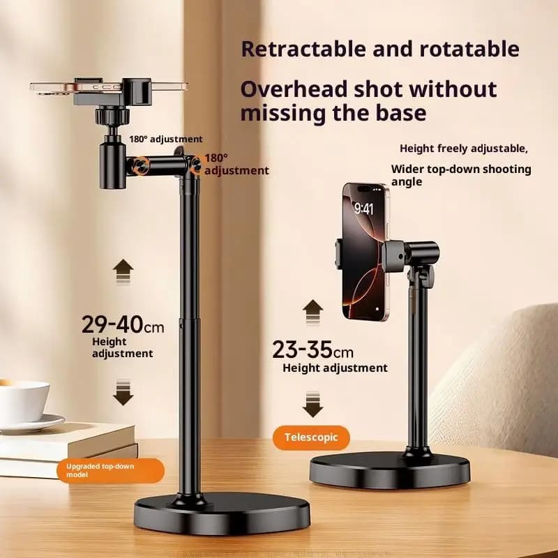 360 ° Supporto per telefono da tavolo ad angolo e altezza regolabili: il perfetto supporto per telefono pigro per tutti i telefoni Supporto per tablet Supporto per telefono