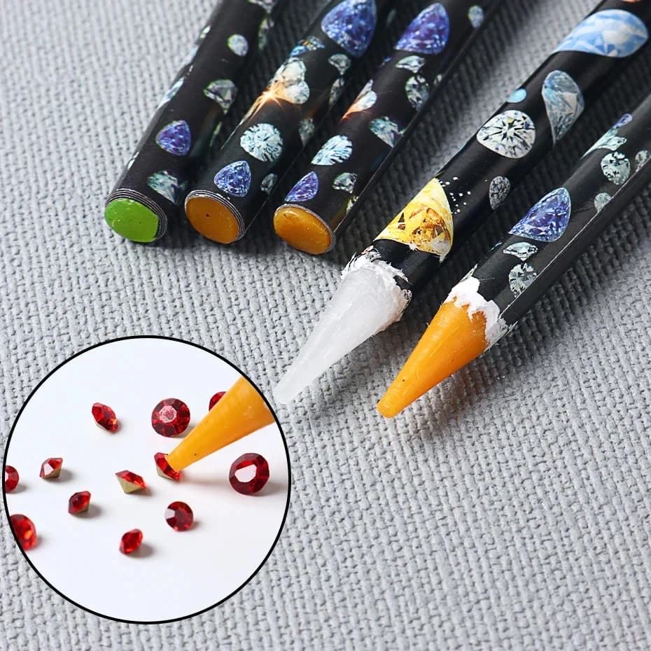 Matita punteggiata per nail art Raccoglitore di strass Strumento di raccolta senza contatto per matita di cera di cristallo per pietre Accessori e strumenti per unghie